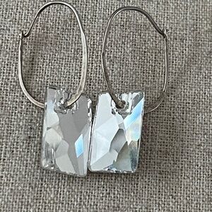 Swarovski Rectangle Hoop Earrings